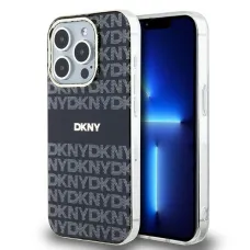 Original Case DKNY kemény tok IML Mono & Stripe MagSafe DKHMP15XHRHSEK iPhone 15 Pro Max fekete tok