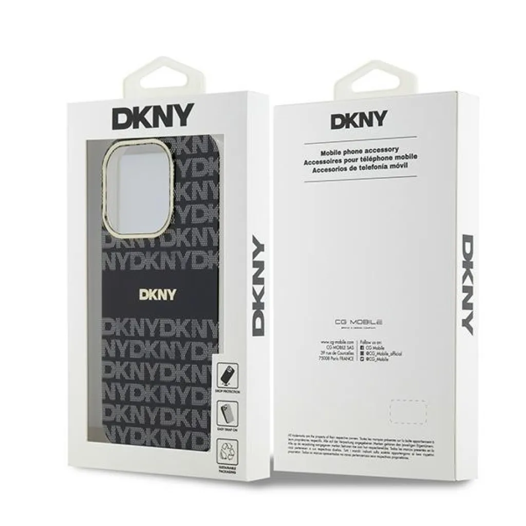 Original Case DKNY kemény tok IML Mono & Stripe MagSafe DKHMP15XHRHSEK iPhone 15 Pro Max fekete tok - 8