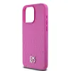 Eredeti DKNY keménytok bőr monogram mintával, fém logóval MagSafe kompatibilis DKHMP15XPSHRPSP iPhone 15 Pro Max rózsaszín tok - 4. kép