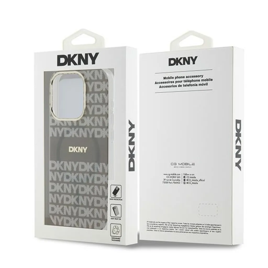 Original Case DKNY keménytok IML Mono & Stripe MagSafe DKHMP15XHRHSEE iPhone 15 Pro Max beige tok - 8