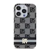 Original Case DKNY keménytok IML Checkered Mono Pattern & Printed Stripes MagSafe DKHMP15XHCPTSK iPhone 15 Pro Max fekete tok - 1. kép