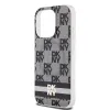 Original Case DKNY keménytok IML Checkered Mono Pattern & Printed Stripes MagSafe DKHMP15XHCPTSK iPhone 15 Pro Max fekete tok - 4. kép