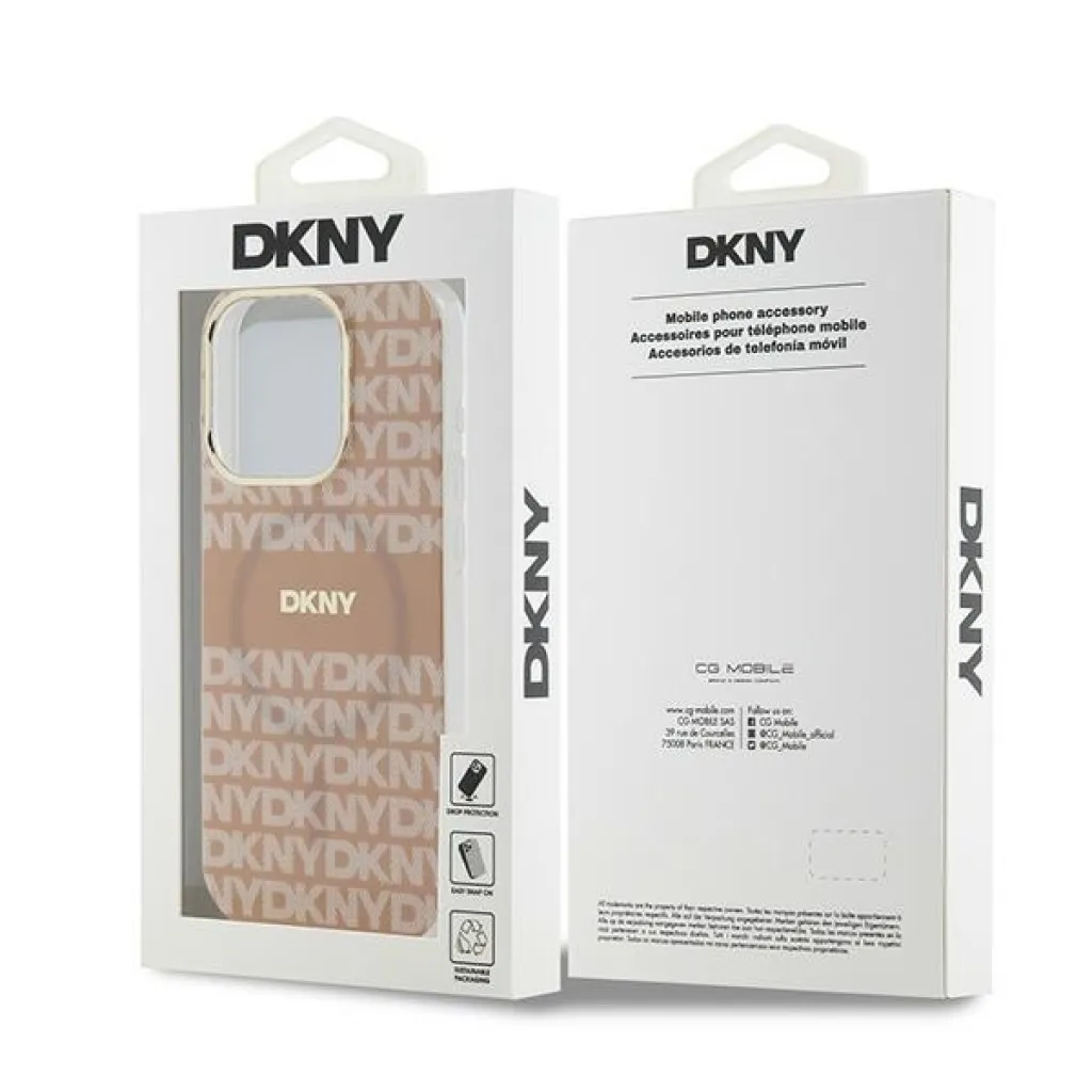 Original Case DKNY kemény tok IML Mono & Stripe MagSafe DKHMP15XHRHSEP iPhone 15 Pro Max pink tok - 8