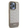 Eredeti DKNY hardcase bőr nyomott mintás fém logóval MagSafe DKHMP15XPSOSPW iPhone 15 Pro Max tok barna - 2. kép