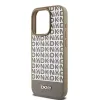 Eredeti DKNY hardcase bőr nyomott mintás fém logóval MagSafe DKHMP15XPSOSPW iPhone 15 Pro Max tok barna - 4. kép