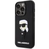 Original Pouch KARL LAGERFELD hardcase Rubber Ikonik 3D KLHCP14L3DRKINK tok for Iphone 14 Pro Black - 0. kép