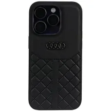 Original Case AUDI hardcase Genuine Leather AU-TPUPCIP14P-Q8/D1-BK for iPhone 14 Pro fekete tok