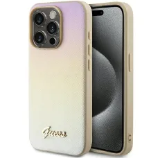 Original Case GUESS hardcase Saffiano Iridescent Script GUHCP14LPSAIRSD tok iPhone 14 Pro arany