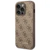 Original Case GUESS Hardcase 4G Metal Gold Logo GUHCP14LG4GFBR iPhone 14 Pro tok Barna - 0. kép