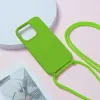 Strap szilikon tok az iPhone 14 Pro-hoz dizájn 1 zöld - 3. kép