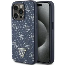 Original GUESS hardcase 4G Triangle Metal Logo GUHCP15XPG4GPB tok iPhone 15 Pro Max-hoz, kék