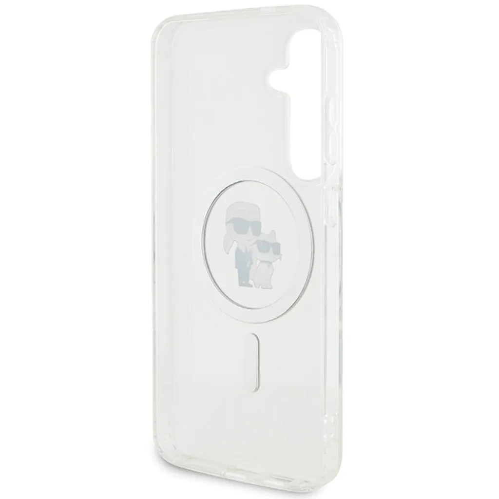 Eredeti Pouch KARL LAGERFELD keménytok IML Karl&Choupette MagSafe KLHMS24SHGKCNOT Samsung Galaxy S24 tok átlátszó - 7