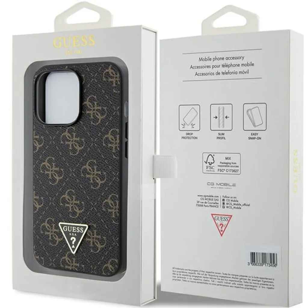Original Guess 4G Triangle Metal Logo GUHCP14LPG4GPK hardcase tok iPhone 14 Pro fekete - 8