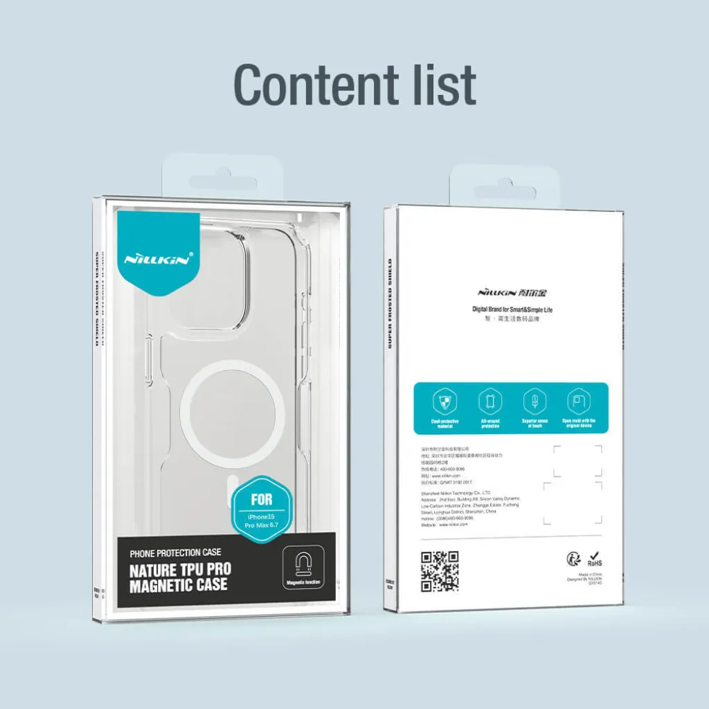 Nillkin Nature Pro Mágneses TPU Tok iPhone 14 Pro készülékhez átlátszó-kék - 13