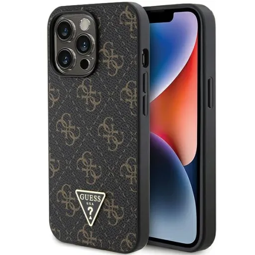 Original tok GUESS hardcase 4G Triangle Metal Logo GUHCP13LPG4GPK iPhone 13 Pro fekete