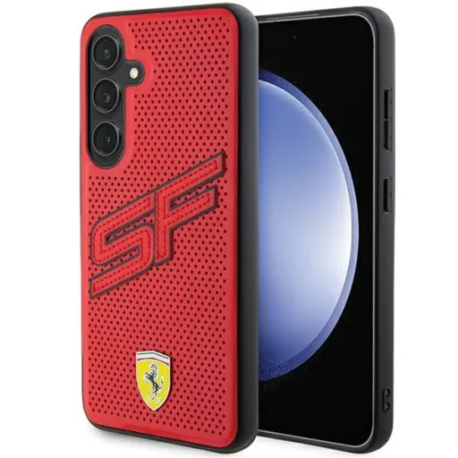 Original FERRARI keménytok Big SF Perforated FEHCS24SPINR Samsung Galaxy S24 piros tok