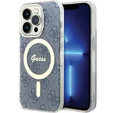 Original Case GUESS hardcase IML 4G MagSafe GUHMP15XH4STB for iPhone 15 Pro Max blue tok