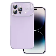 Soft Silicone Lencsevédős tok iPhone 14 Pro-ra világoslila