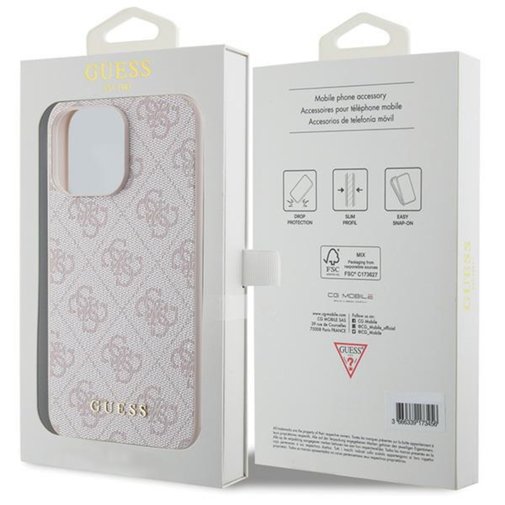 Original Case GUESS Hardcase 4G Metal Gold Logo GUHCP15XG4GFPI tok iPhone 15 Pro Max-hoz Pink - 8