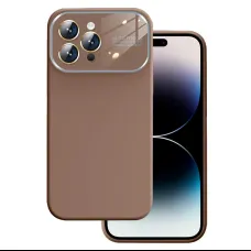 Soft Silicone Lens tok iPhone 15 Plus barna