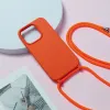 Strap szilikon tok iPhone 15 Pro design 1 narancssárga - 3. kép