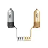 Remax Finchy szivargyújtós autós töltő Lightning/Micro USB kábellel 3.4A arany - 0. kép