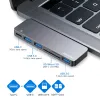RayCue USB elosztó HUB MacBook-hoz szürke színben, Type-C, USB 3.0, SD, Micro SD, TF - 1. kép