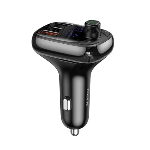 Baseus Bluetooth FM transmitter 2x USB 1x USB type C QC 4.0 fekete (CCTM-B01)