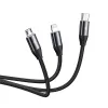 Baseus 3in1 Micro USB/Lightning/ Type-C kábel 1 méter fekete - 1. kép