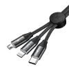 Baseus 3in1 Micro USB/Lightning/ Type-C kábel 1 méter fekete - 2. kép