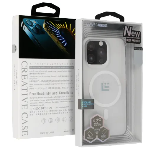 Liavec Warframe Magsafe sorozat tok iPhone 15 Pro fehér Liavec Warframe Magsafe sorozat tok iPhone 15 Pro fehér