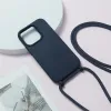 Strap szilikon tok iPhone 15 Plus design 1 sötétkék - 3. kép