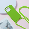 Zöld pántos szilikon tok iPhone 15 Pro-hoz, design 1 - 3. kép