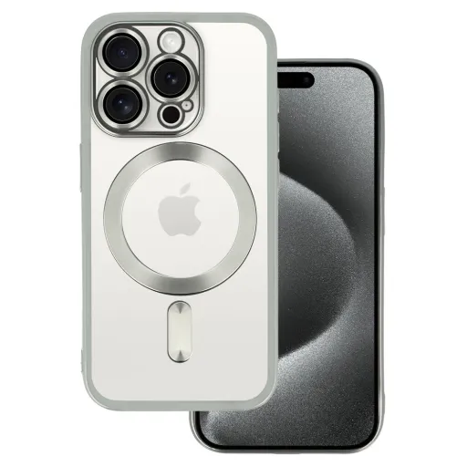 Metallic Magsafe tok iPhone 15 Pro-hoz Ezüst Metallic Magsafe tok iPhone 15 Pro-hoz Ezüst
