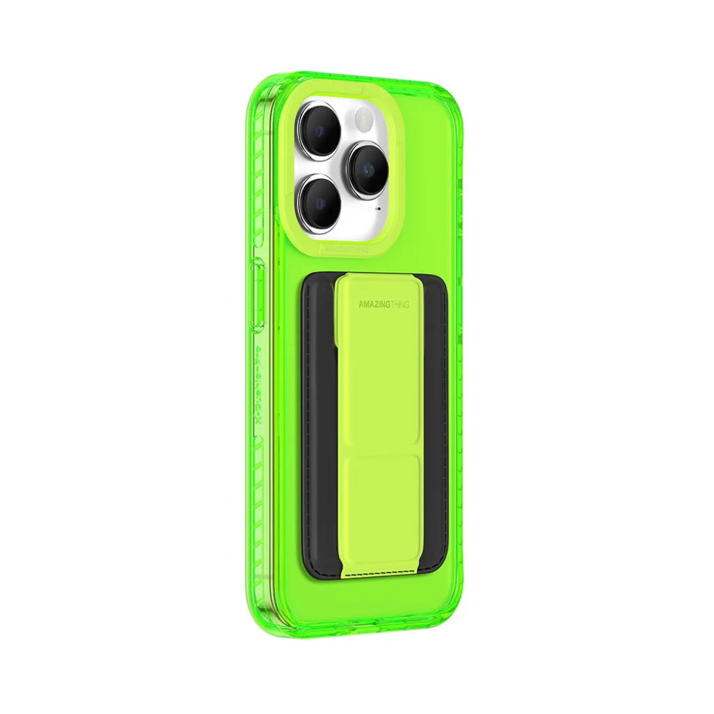 Amazing Thing Titan Pro Neon Mag Wallet Tok 10FT IP156.1PTWGN iPhone 15 Pro zöld kihajtható állvánnyal - 4