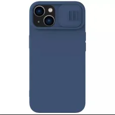 Nillkin CamShield Selymes Szilikon Tok iPhone 15 Plus-hoz, tengerészkék