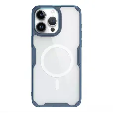 Nillkin Nature Pro Mágneses TPU tok iPhone 15 Pro-hoz átlátszó-kék
