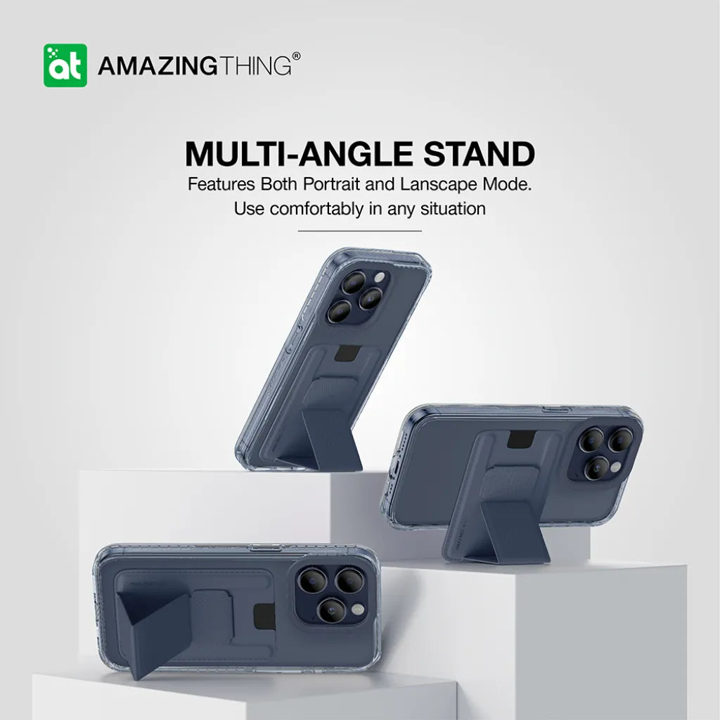 Amazing Thing Titan Pro Mag Wallet tok 10FT IP156.1PTWBU iPhone 15 Pro navy állvánnyal - 7