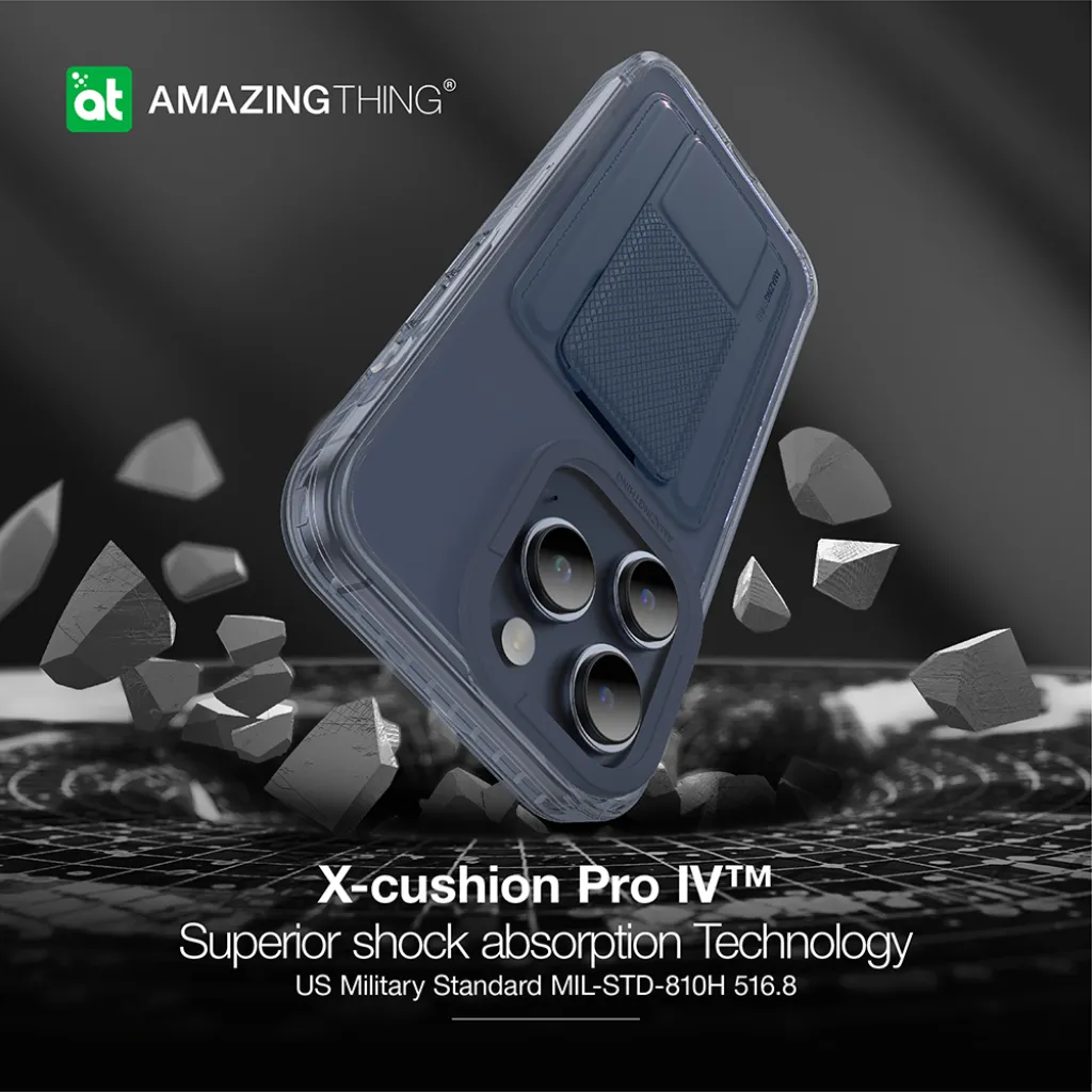 Amazing Thing Titan Pro Mag Wallet tok 10FT IP156.1PTWBU iPhone 15 Pro navy állvánnyal - 10