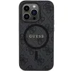 Original Case GUESS hardcase 4G Collection Leather Metal Logo MagSafe GUHMP15LG4GFRK for iPhone 15 Pro fekete tok - 1. kép