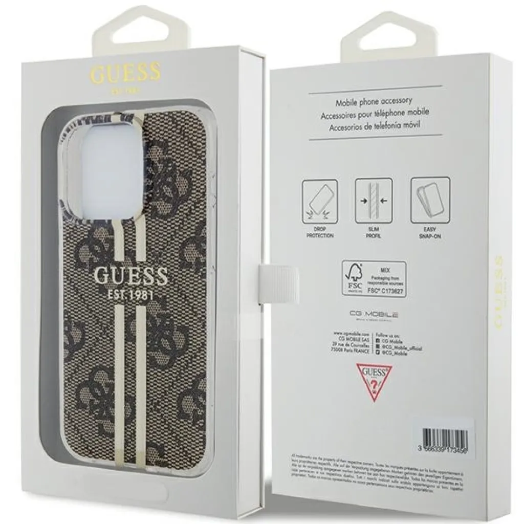 Original Case GUESS IML 4G Gold Stripe GUHCP15XH4PSEGW iPhone 15 Pro Max tok barna - 8