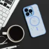 Tel Protect Mágneses Fröccsöntött Matt Tok iPhone 15 Pro Világoskék - 3. kép