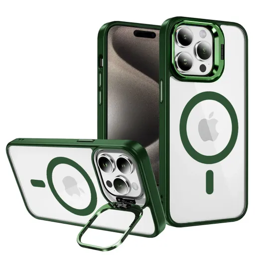 Tel Protect Kickstand Magsafe iPhone 15 Pro Max zöld tok Tel Protect Kickstand Magsafe iPhone 15 Pro Max zöld tok