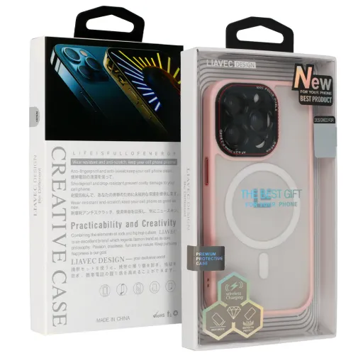 Liavec LK Magsafe tok iPhone 15 Pro Max világos rózsaszín Liavec LK Magsafe tok iPhone 15 Pro Max világos rózsaszín