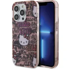 Original Case HELLO KITTY kemény tok IML Tags Graffiti HKHCP14LHDGPTP iPhone 14 Pro rózsaszín tok