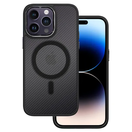 Tel Protect Mágneses Karbon tok iPhone 15 Pro Max Black