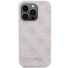 GUESS Eredeti Hardcase 4G Metal Gold Logo GUHCP15LG4GFPI tok iPhone 15 Pro Pink - 1. kép