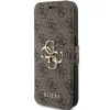 Original Case GUESS fliptok 4G Metal Logo GUBKP15L4GMGBR iPhone 15 Pro tok barna - 0. kép