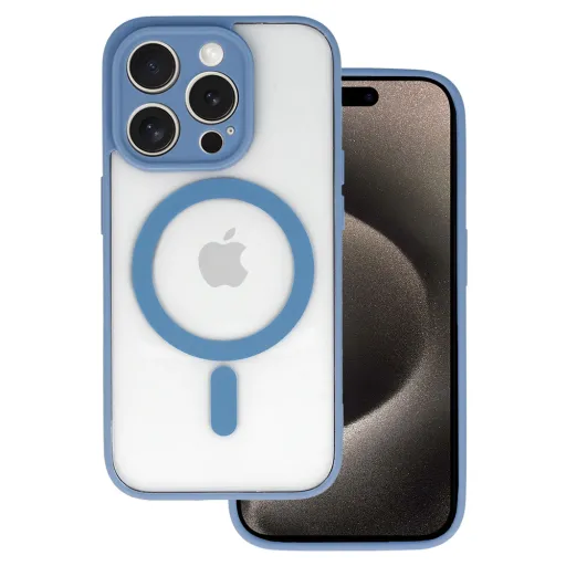 Akril Szín Magsafe Tok iPhone 15 Pro világoskék tok