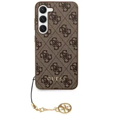 Eredeti GUESS tok - keménytok 4G Charms Collection GUHCS24SGF4GBR Samsung Galaxy S24 Barna tok